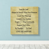 Bibelverse - Familienregeln Leinwanddruck (Insitu (Holzboden))