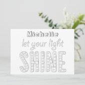 Bibelverse-Farbkarte - Lass Ihres Lichtes (Stehend Vorderseite)