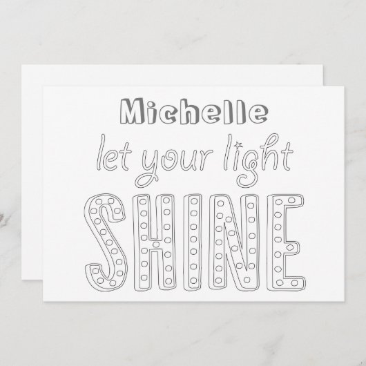 Bibelverse-Farbkarte - Lass Ihres Lichtes (Vorne/Hinten)