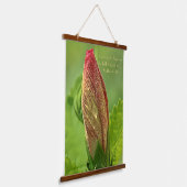 Bibelverse Foto, Hibiskus Blume mit Wassertropfen Wandteppich Mit Holzrahmen (Gewinkelt)