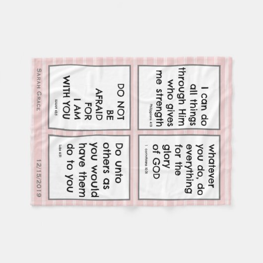 Bibelverse für Kinder, maßgeschneidert Fleecedecke (Vorderseite (Horizontal))