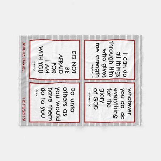 Bibelverse für Kinder, maßgeschneidert Fleecedecke (Vorderseite (Horizontal))