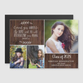 Bibelverse für rustikale Christliche Abschluss Magneteinladung (Vorne/Hinten)