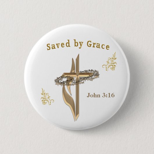 Bibelverse gerettet von Grace Button (Vorderseite)