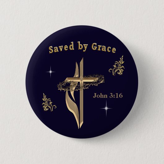 Bibelverse gerettet von Grace Button (Vorderseite)