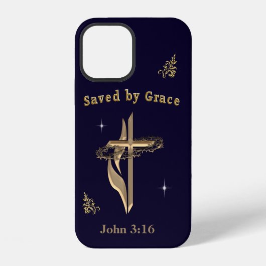 Bibelverse gerettet von Grace iPhone Hülle (Rückseite)