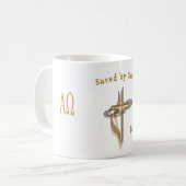 Bibelverse gerettet von Grace Kaffeetasse (Vorderseite Links)