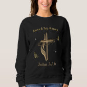 Bibelverse gerettet von Grace Sweatshirt (Vorderseite)