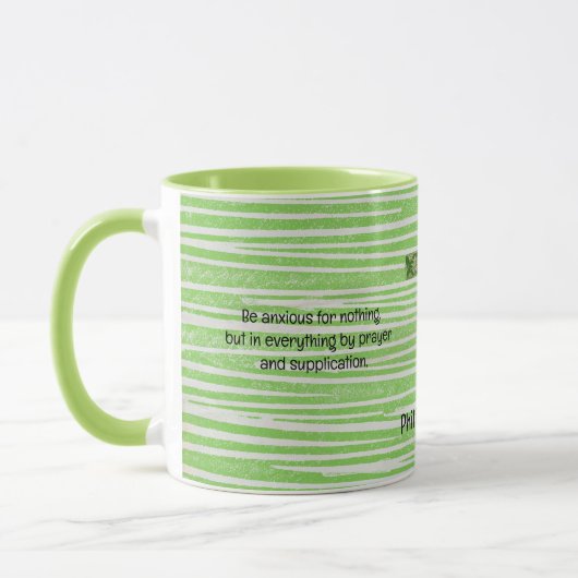Bibelverse Glaube Tasse Cup Cross in Green (Links)