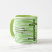 Bibelverse Glaube Tasse Cup Cross in Green (Vorderseite Links)