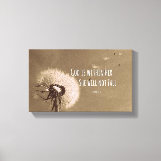 Bibelverse: Gott ist in ihr, sie wird nicht fallen Leinwanddruck (Vorderseite)