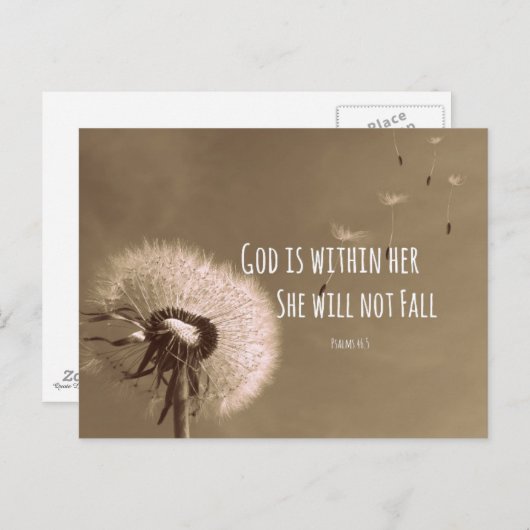 Bibelverse: Gott ist in ihr, sie wird nicht fallen Postkarte (Vorne/Hinten)