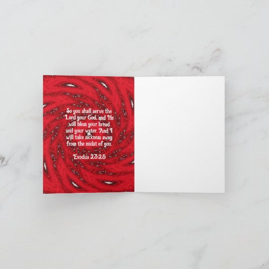 Bibelverse Heilung Bibel Zitat Exodus 23:25 (Innenseite)