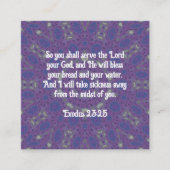 Bibelverse Heilung Bibel Zitat Exodus 23:25 Begleitkarte (Vorderseite)