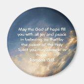 Bibelverse Hochheben Zitat Römer 15:13 Magnet (Vorne)