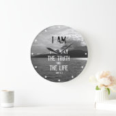 Bibelverse: Ich bin der Weg, die Wahrheit, das Leb Große Wanduhr (Zuhause)