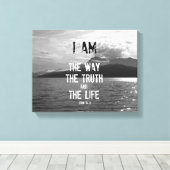 Bibelverse: Ich bin der Weg, die Wahrheit, das Leb Leinwanddruck (Insitu (Holzboden))
