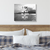 Bibelverse: Ich bin der Weg, die Wahrheit, das Leb Leinwanddruck (Insitu (Schlafzimmer))
