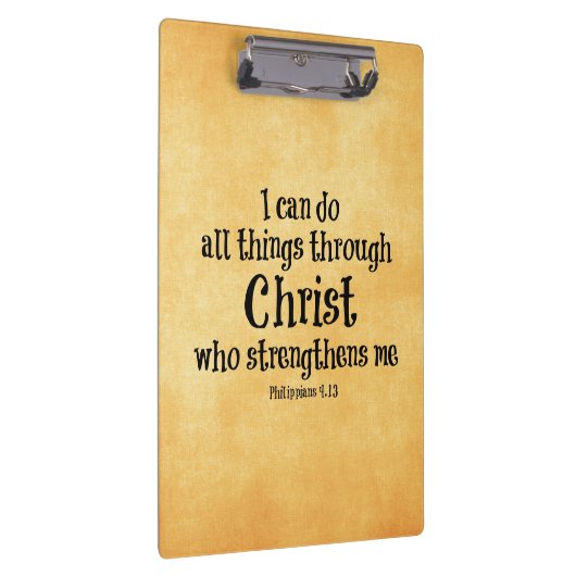 Bibelverse: Ich kann alles durch Christus tun Klemmbrett (Rechts)