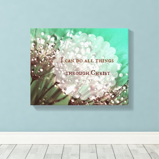 Bibelverse: Ich kann alles durch Christus tun Leinwanddruck (Insitu (Holzboden))