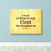 Bibelverse: Ich kann alles durch Christus tun Leinwanddruck (Insitu (Holzboden))
