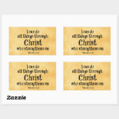 Bibelverse: Ich kann alles durch Christus tun Rechteckiger Aufkleber (Blatt)