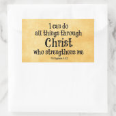 Bibelverse: Ich kann alles durch Christus tun Rechteckiger Aufkleber (Tasche)