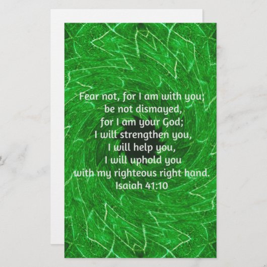 Bibelverse Inspiration Zitat Isaiah 41:10 Briefpapier (Vorne/Hinten)
