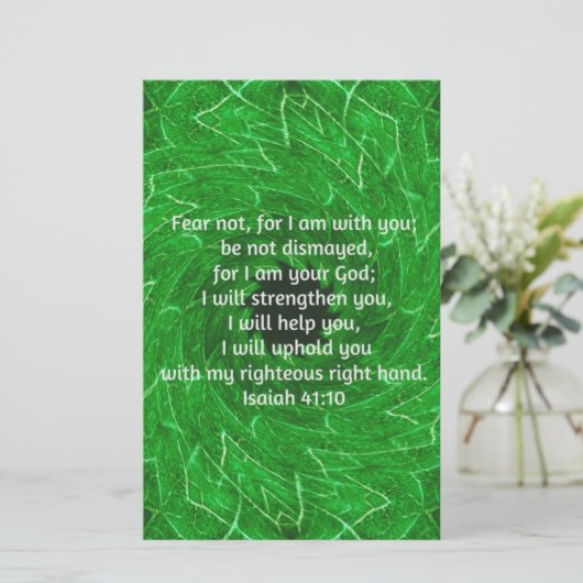 Bibelverse Inspiration Zitat Isaiah 41:10 Briefpapier (Stehend Vorderseite)