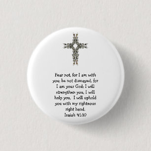 Bibelverse Inspiration Zitat Isaiah 41:10 Button