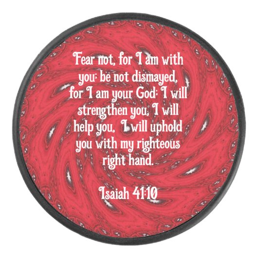 Bibelverse Inspiration Zitat Isaiah 41:10 Eishockey Puck (Vorderseite)