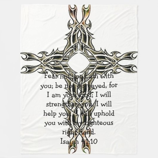 Bibelverse Inspiration Zitat Isaiah 41:10 Fleecedecke (Vorderseite)