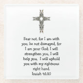 Bibelverse Inspiration Zitat Isaiah 41:10 Glasuntersetzer (Vorderseite)