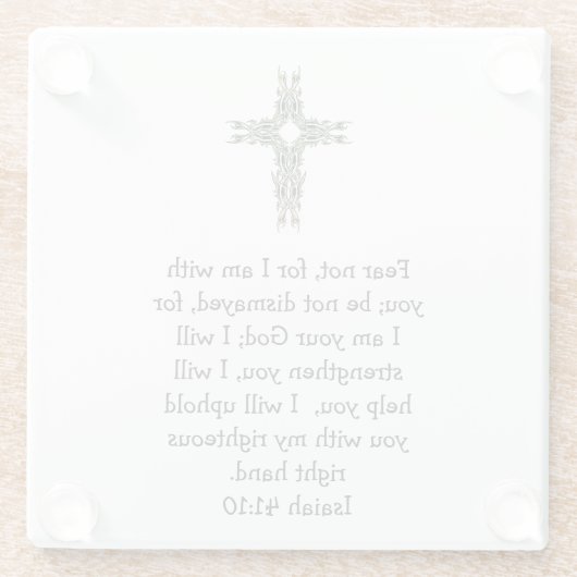 Bibelverse Inspiration Zitat Isaiah 41:10 Glasuntersetzer (Rückseite)