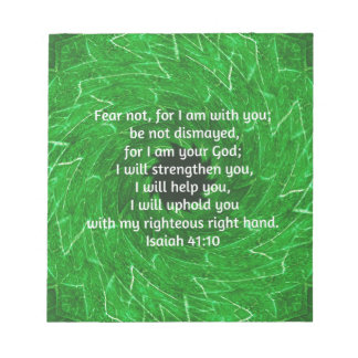 Bibelverse Inspiration Zitat Isaiah 41:10 Notizblock