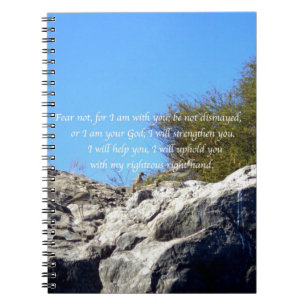 Bibelverse Inspiration Zitat Isaiah 41:10 Notizblock