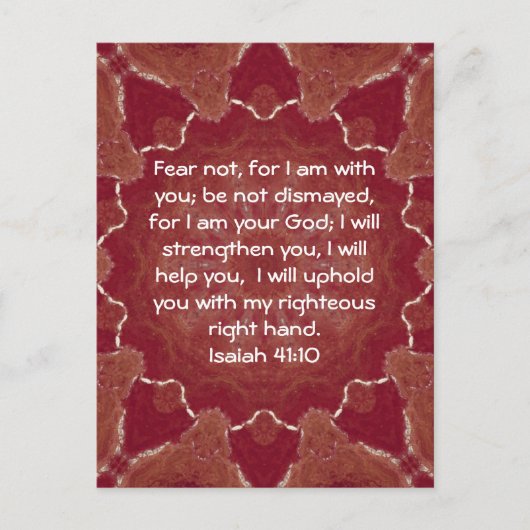 Bibelverse Inspiration Zitat Isaiah 41:10 Postkarte (Vorderseite)