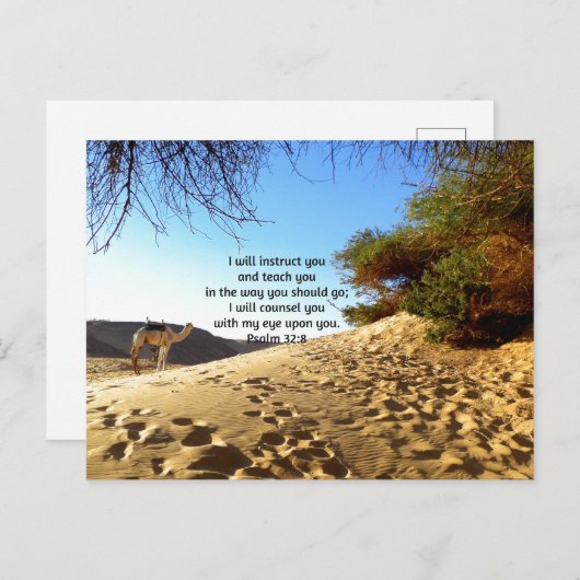 Bibelverse Inspiration Zitat Psalm 32:8 Portab Postkarte (Vorne/Hinten)