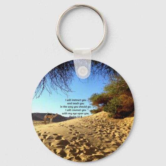 Bibelverse Inspiration Zitat Psalm 32:8 Schlüsselanhänger (Vorderseite)