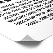 Bibelverse, Inspirationsphilippiner 4:8 Poster (Ecke)