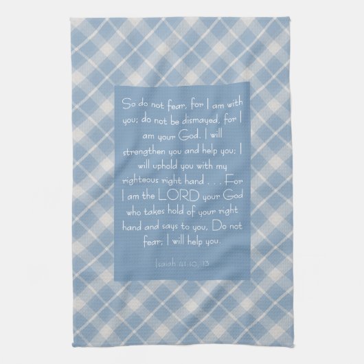 Bibelverse Isaiah 41:10, 13 Geschirrtuch (Vertikal)
