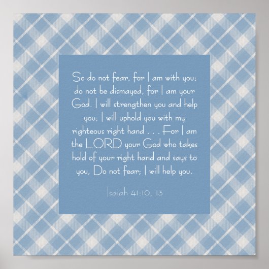 Bibelverse Isaiah 41:10, 13 Poster (Vorne)
