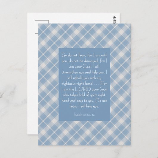 Bibelverse Isaiah 41:10, 13 Postkarte (Vorne/Hinten)