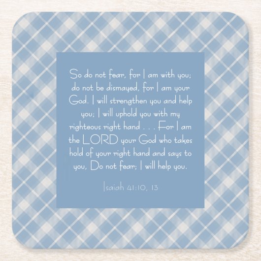 Bibelverse Isaiah 41:10, 13 Rechteckiger Pappuntersetzer (Vorderseite)