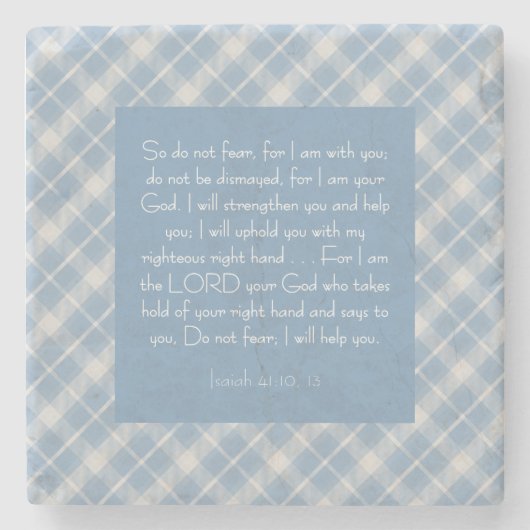 Bibelverse Isaiah 41:10, 13 Steinuntersetzer (Vorderseite)