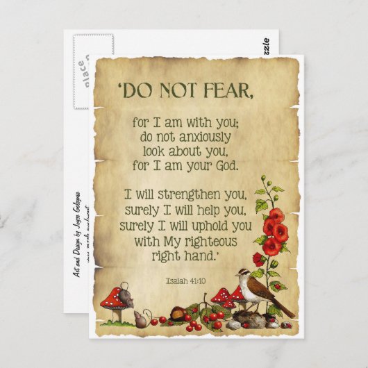 Bibelverse, Isaiah 41:10, keine Angst, Natur Kunst Postkarte (Vorne/Hinten)