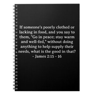 Bibelverse James 2:15 - 16 Notizblock