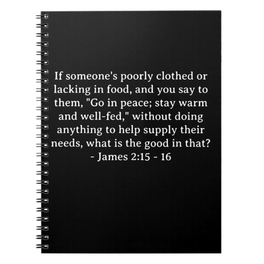 Bibelverse James 2:15 - 16 Notizblock (Vorderseite)