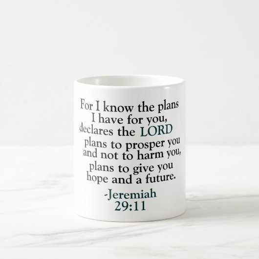 Bibelverse Jeremiah 29:11 Kaffeetasse (Mittel)