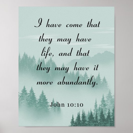 Bibelverse, John 10:10, reichlich Poster (Vorne)